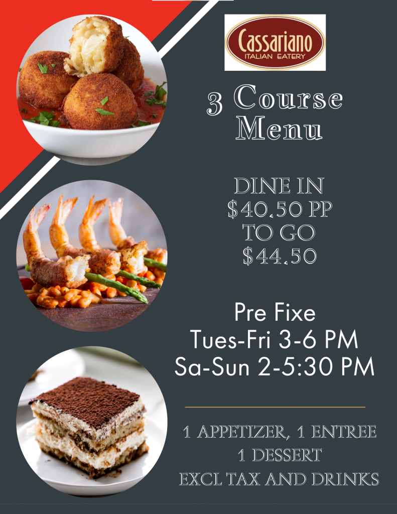 Holidays and Special Events – Cassariano Italian Eatery